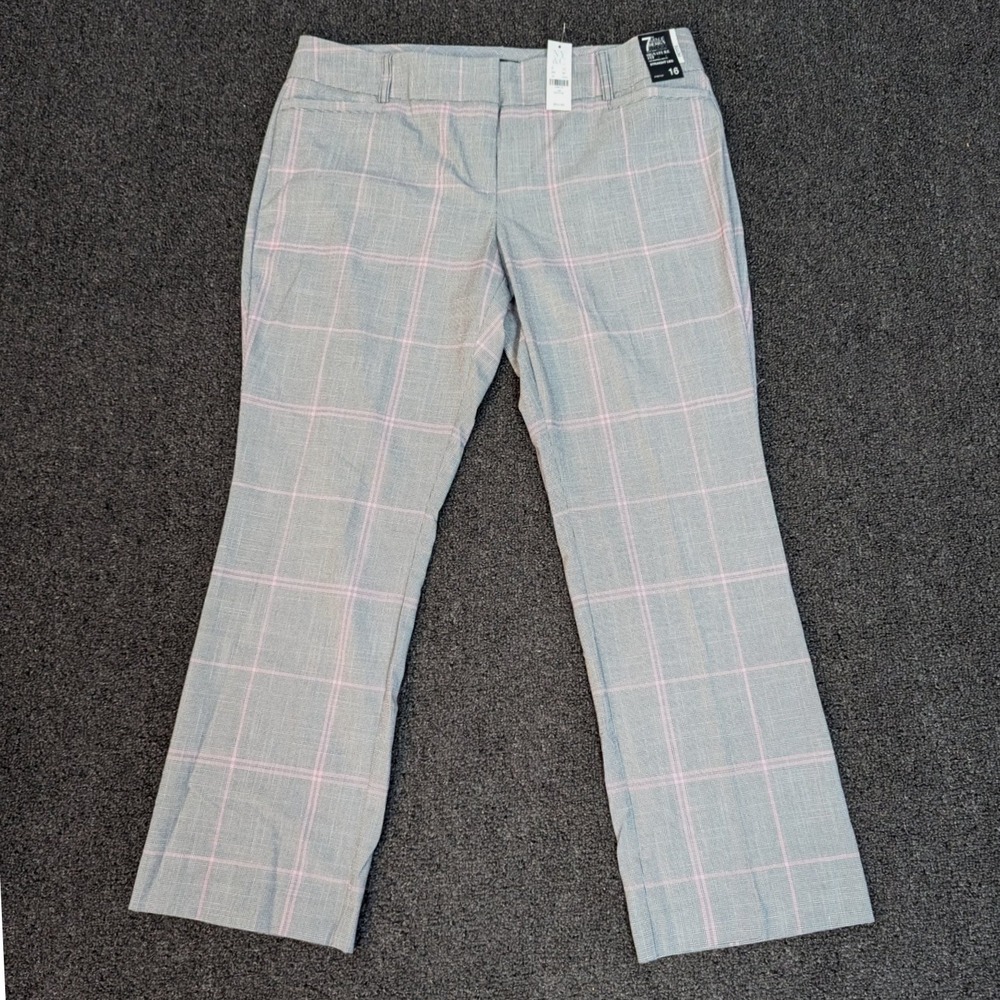 Elegant Pink Plaid Women's Flare Pants